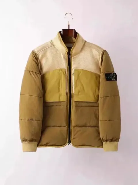 Stone Island Padded Jacket Two-Tone Mesh Panel