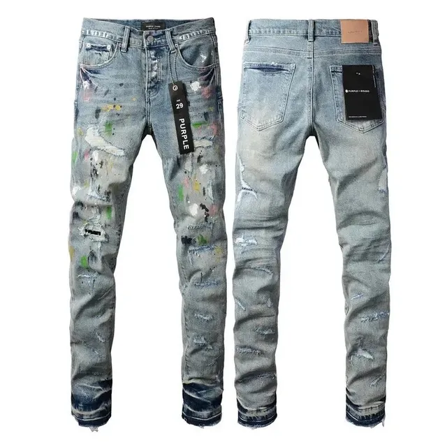 Broken Planet Distressed Paint-Splatter Jeans Multi-Color Paint Splatter