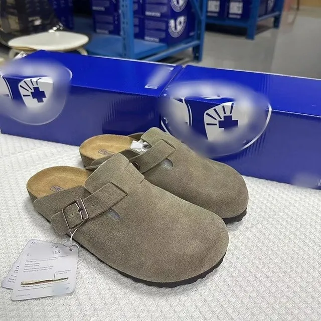 Birkenstock Boston Clog Suede Beige