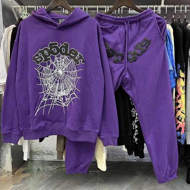 Sp5der Spider Hoodie and Joggers Set Spiderweb Logo