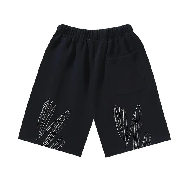 Drawstring Shorts Abstract Print