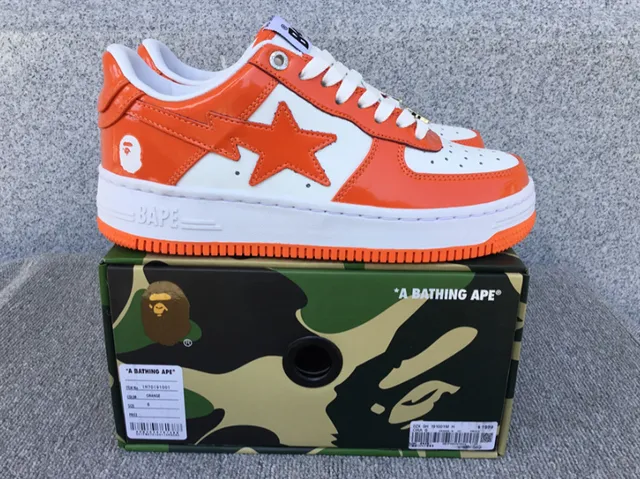 BAPE Shark Low Orange Star