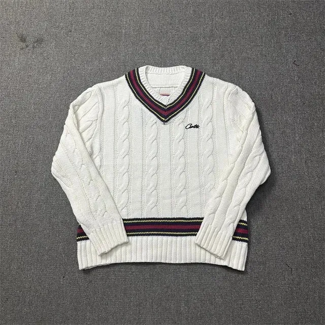 Corteiz Cable Knit V-Neck Sweater Twin Tipped