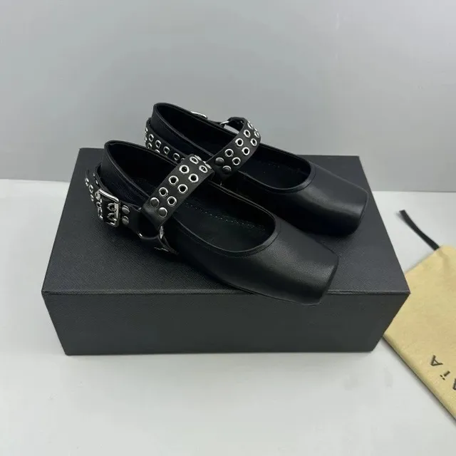 Prada Mary Jane Loafers Studded Strap