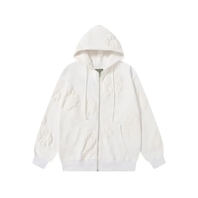 Balenciaga Zip-Up Hoodie Embroidered Floral
