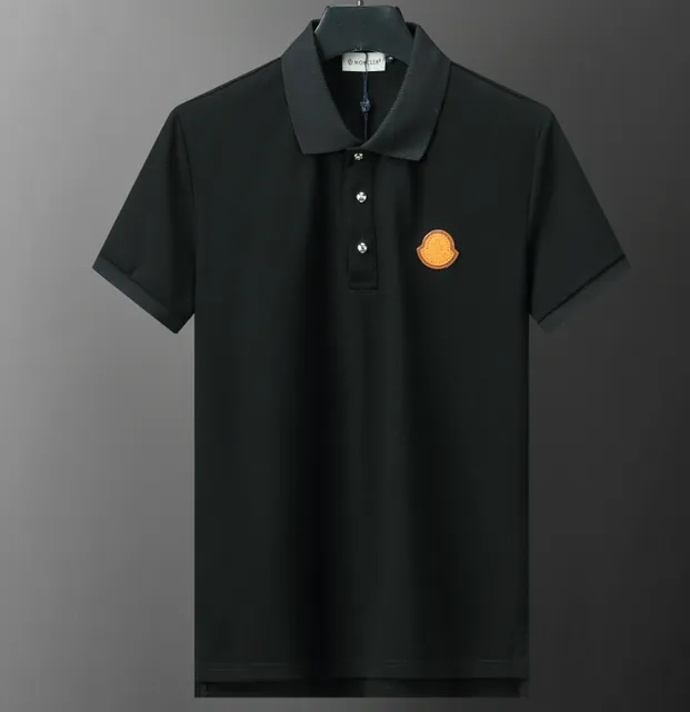 Moncler Polo Shirt Orange Logo Patch