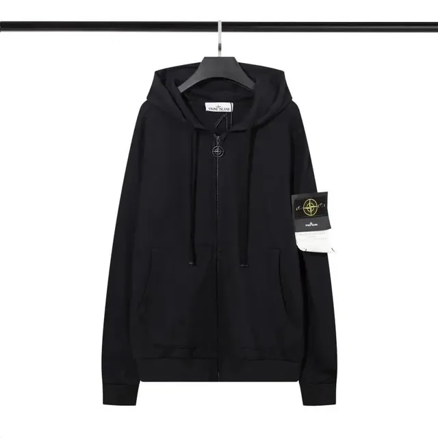 Stone Island Zip-Up Hoodie Compass Patch