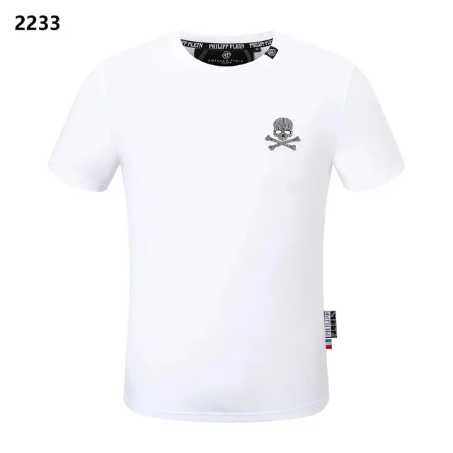 Philipp Plein Skull Logo Tee Crystal Skull