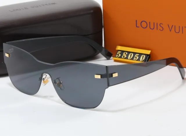 Louis Vuitton Shield Sunglasses Grey Gradient with Gold Accents