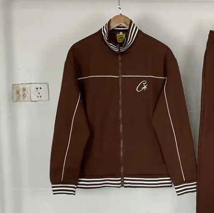 C.P. Company Track Jacket Brown with White Stripes
