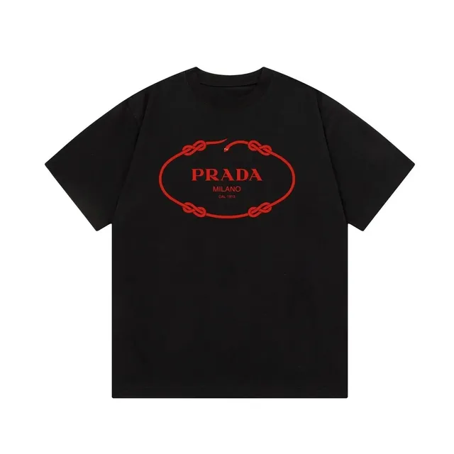 Prada Logo T-Shirt Red Knot Logo