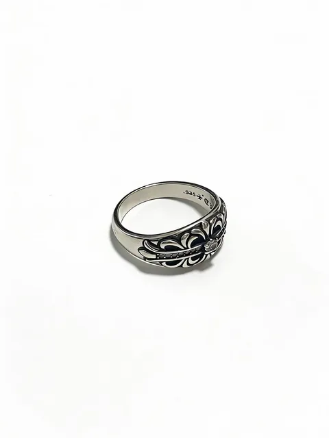 Chrome Hearts Fleur-de-Lis Ring Ornate Floral Band