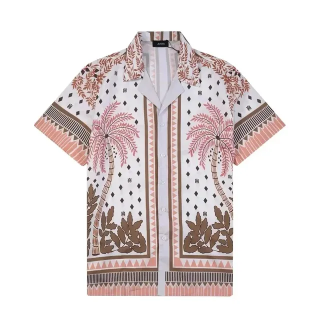 Amiri Printed Camp Collar Shirt Palm Tree Print