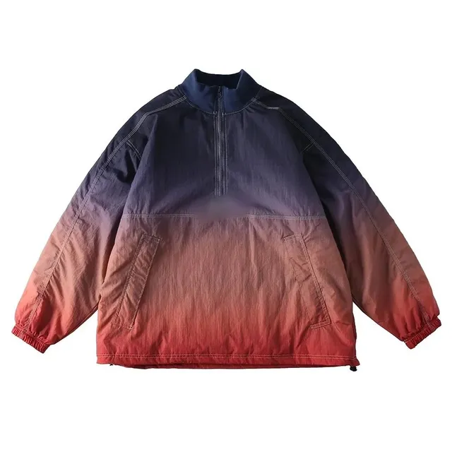 Half-Zip Windbreaker Gradient Dip-Dye