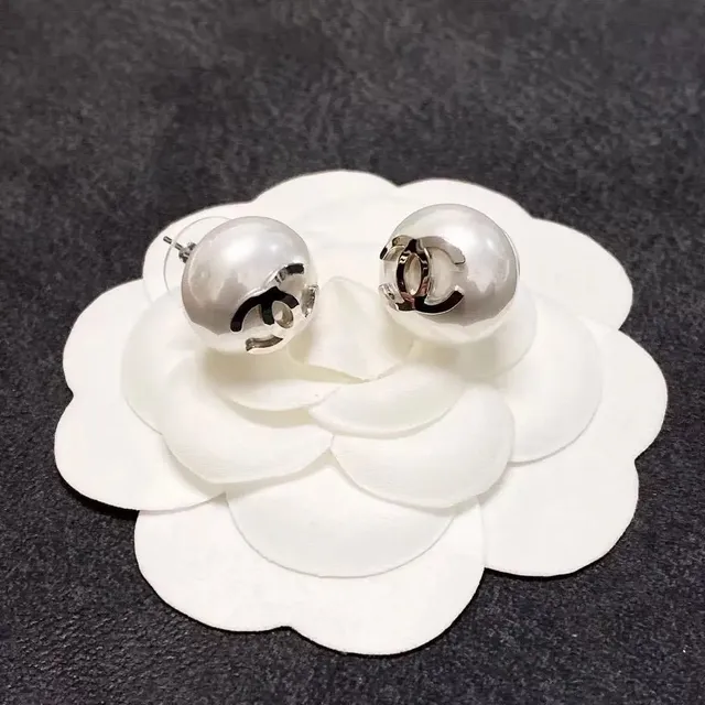 Chanel Pearl Earrings CC Logo