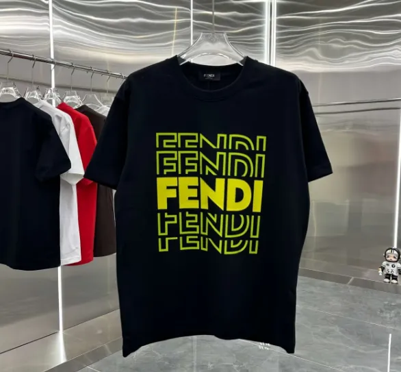 Fendi Logo T-Shirt Neon Green Print