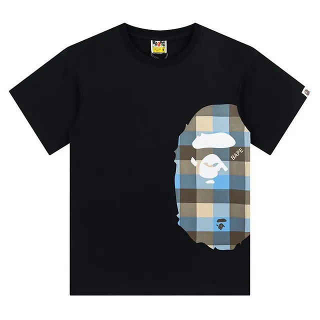 BAPE Shark Tee Plaid Ape Head