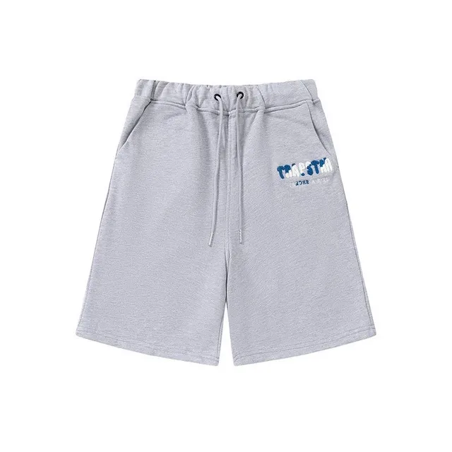 Corteiz Logo Shorts Grey with Blue Logo