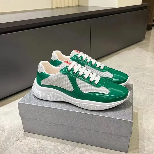 Prada Linea Rossa Sneaker Green Patent and Mesh