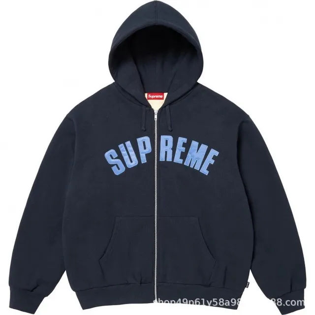 Supreme Zip-Up Hooded Sweatshirt Arch Logo
