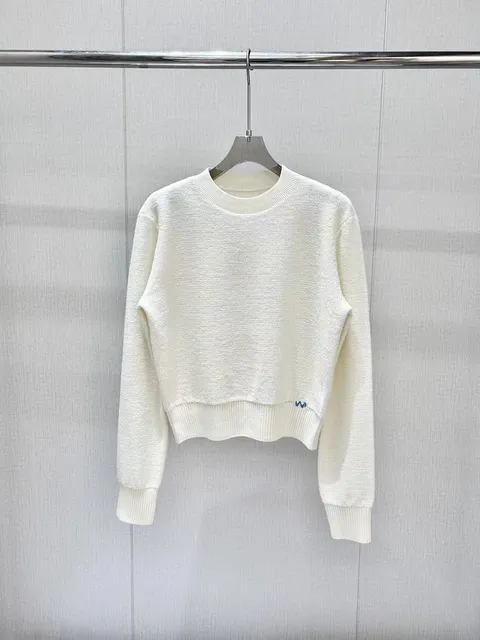 Cropped Knit Sweater Textured Ribbed