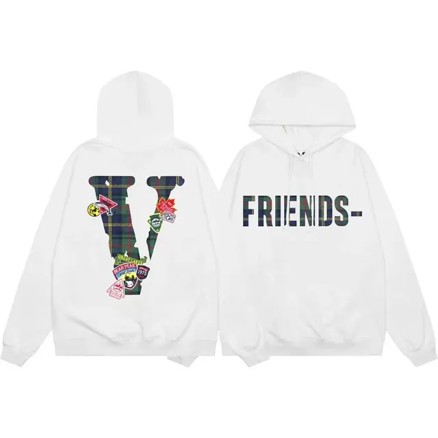 Off-White Hoodie Plaid V and Friends Patch
