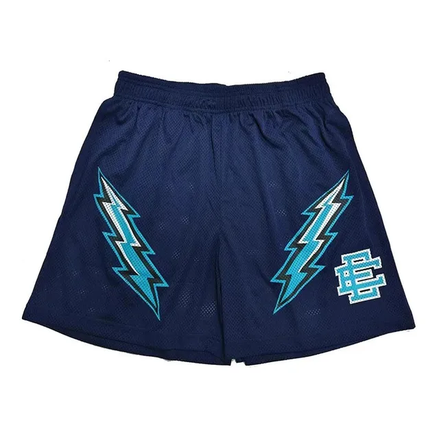 Eric Emanuel Mesh Shorts Lightning Bolt Print