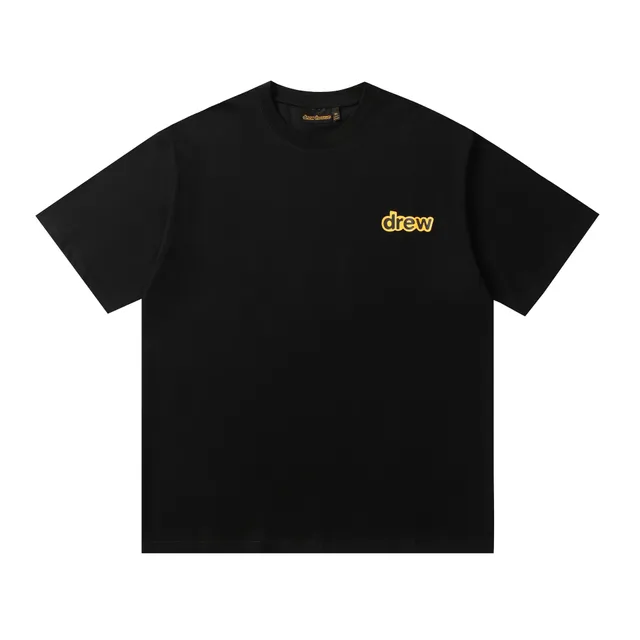 Drew House Logo Tee Black with Yellow Logo