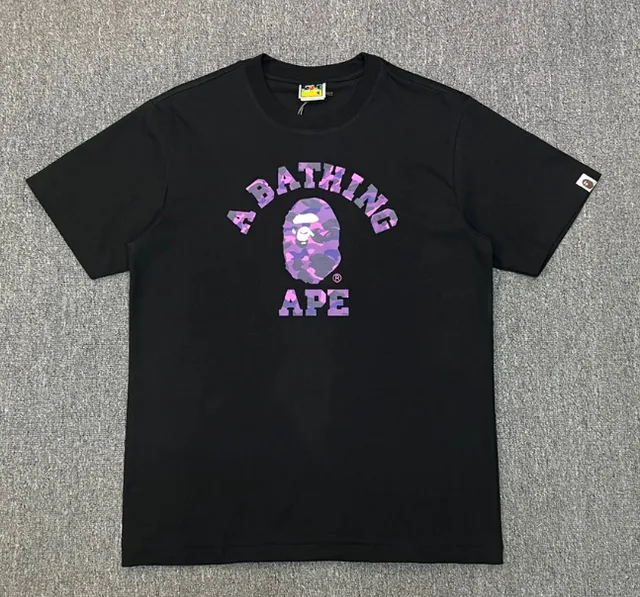 BAPE A Bathing Ape Tee Purple Camo Logo