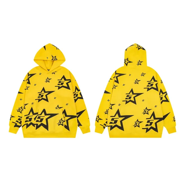 Sp5der Star Print Hoodie All-Over Star Logo