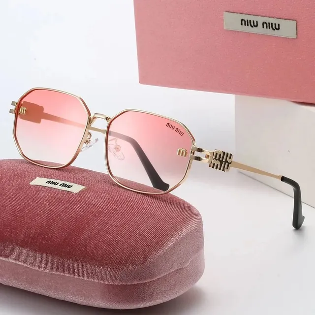 Miu Miu Octagonal Sunglasses Gradient Pink Lens