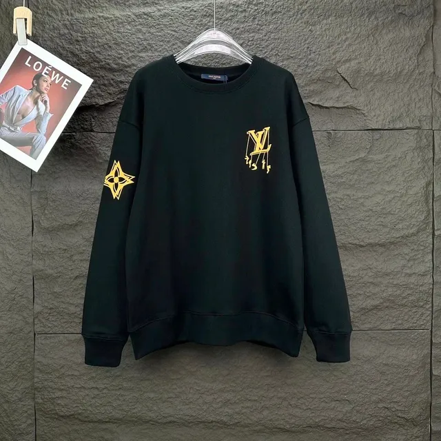 Louis Vuitton Crewneck Sweatshirt Gold Logo Print