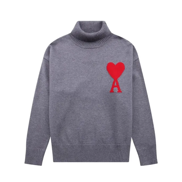 AMI Paris Turtleneck Sweater Heart Logo