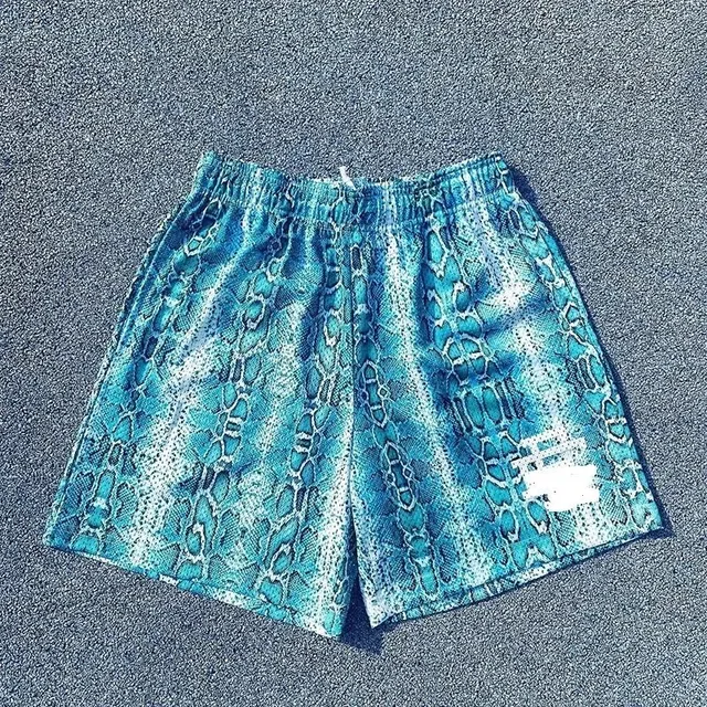 Snake Print Shorts Turquoise Python