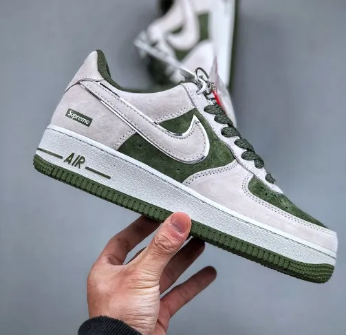 Nike × Supreme Air Force 1 Low Olive Green Suede