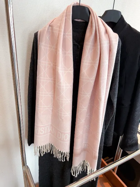 Dior Oblique Scarf Pink Grid Print