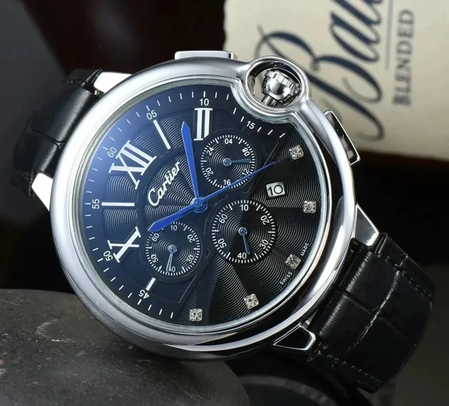 Cartier Santos Chronograph Blue Dial with Diamonds