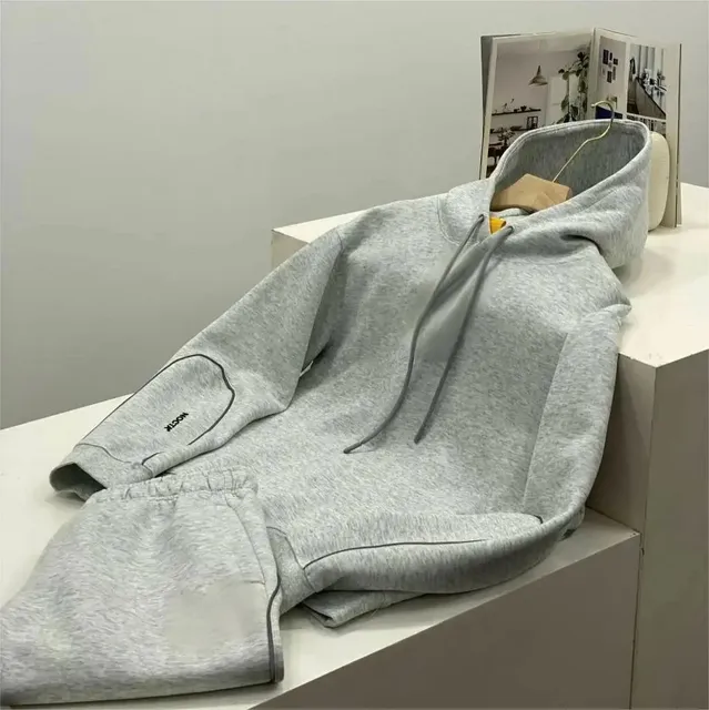 Hoodie and Joggers Set Heather Grey