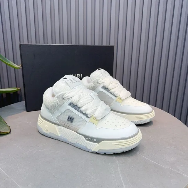 Amiri Rockrunner Triple White with Beige Accents