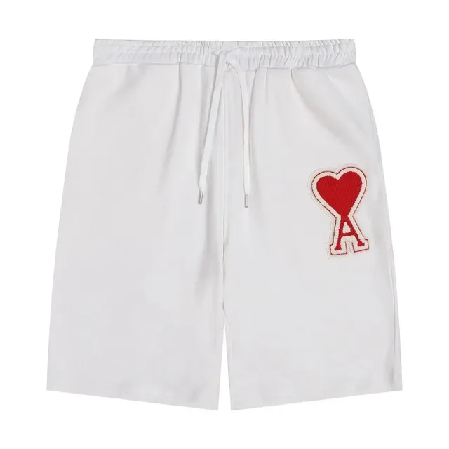 Amiri Heart Logo Shorts Red Heart Embroidery
