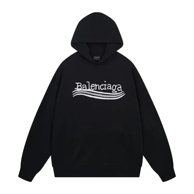 Balenciaga Logo Hoodie Wavy Logo