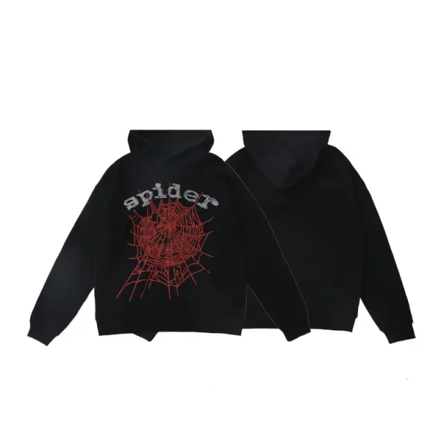 Sp5der Hooded Sweatshirt Spider Web Embroidery