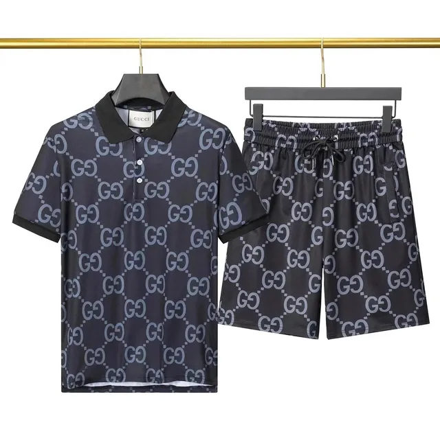 Gucci Polo Shirt and Shorts Set GG Monogram Print