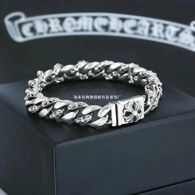 Chrome Hearts Curb Chain Bracelet Cross Motif