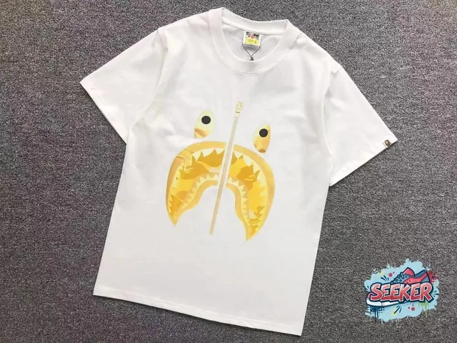 BAPE Shark Tee Gold Shark Mouth