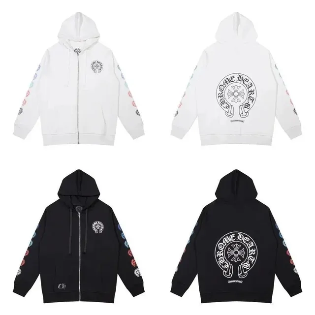 Chrome Hearts Zip-Up Hoodie Cross Logo Print