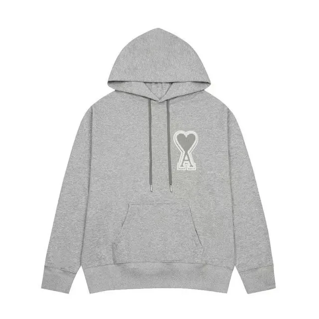 Amiri Heart Logo Hoodie Heather Grey
