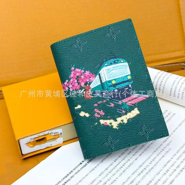 Louis Vuitton Passport Holder Train and Cherry Blossom Print