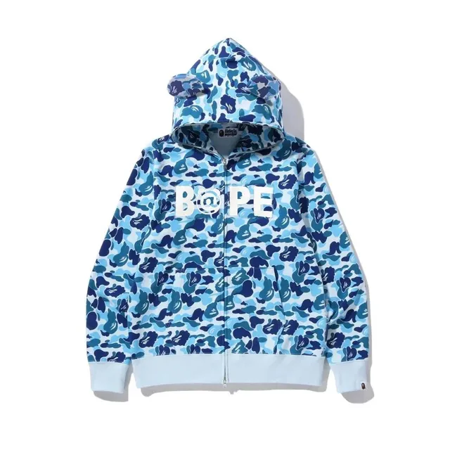 BAPE Full Zip Hoodie Blue Camo