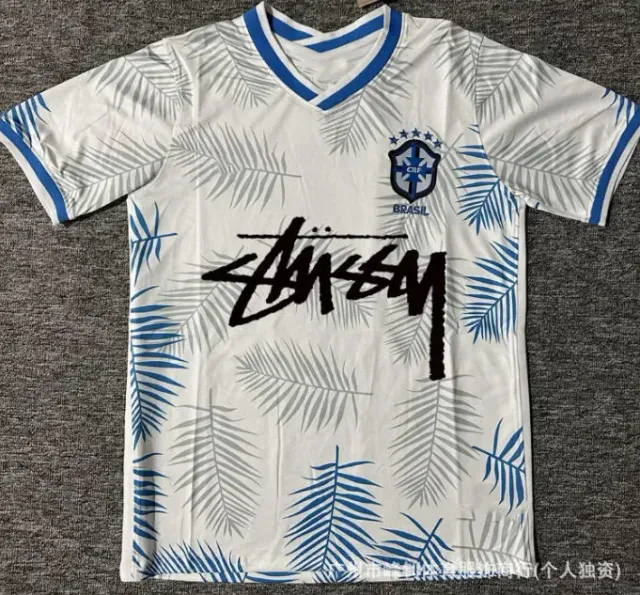 Stüssy Brazil Soccer Jersey Palm Leaf Print